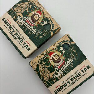 Dr. Squatch Men's Limited Edition SNOWY PINE TAR Natural Soap Bars (x2) NEW